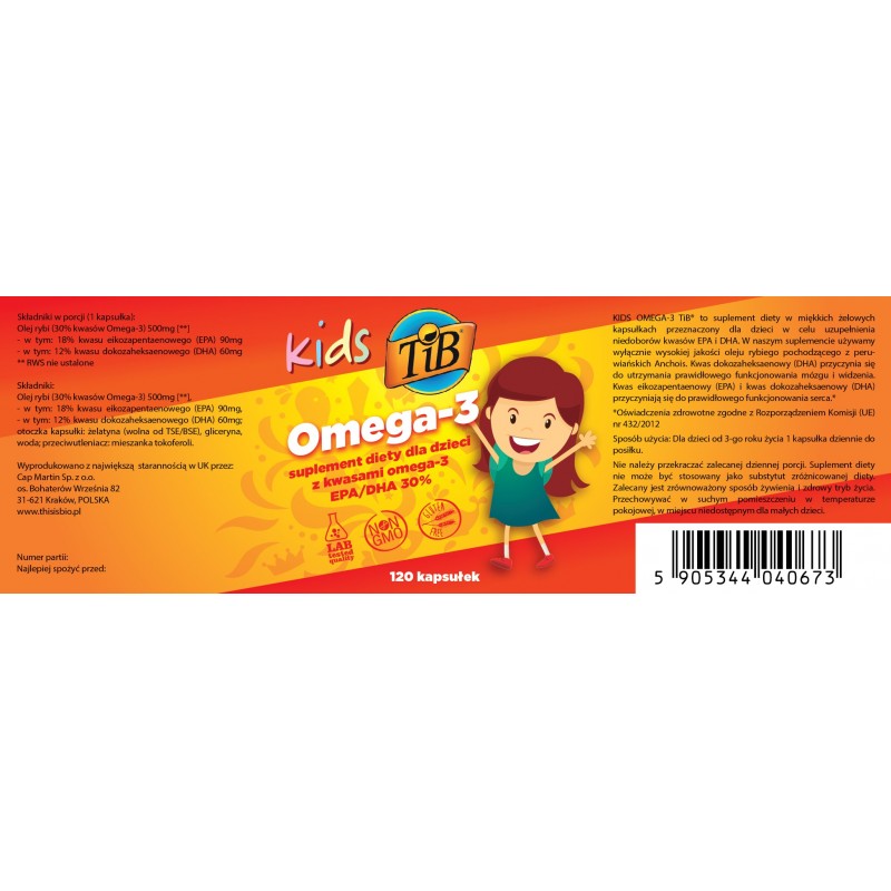 KIDS OMEGA-3 - 120kaps [TiB®]