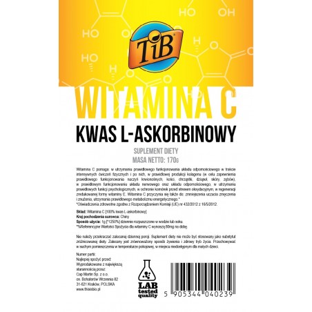 WITAMINA C (KWAS L-ASKORBINOWY) - 170g [TiB®]